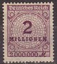 Germany 1923 Numbers 2 Millionen Violet Scott 282